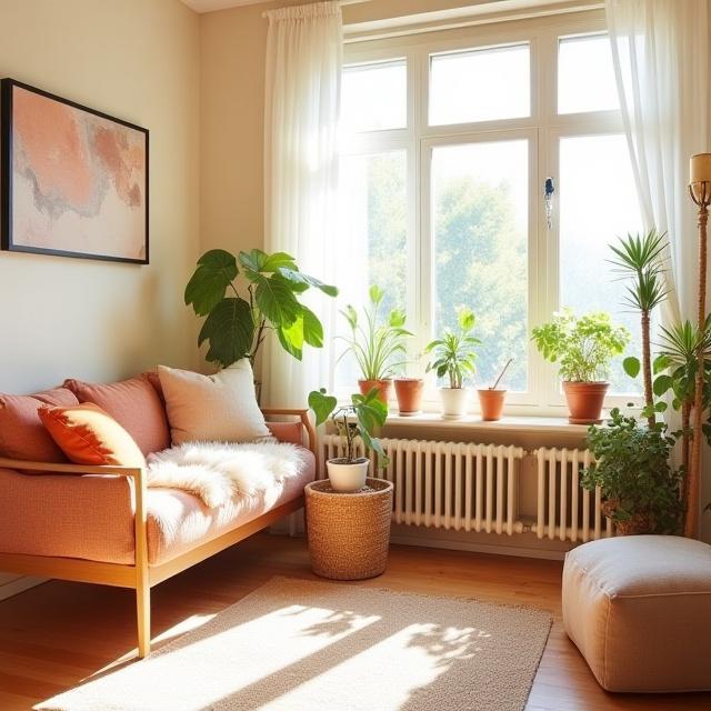 Cozy interior with DIY decor elements