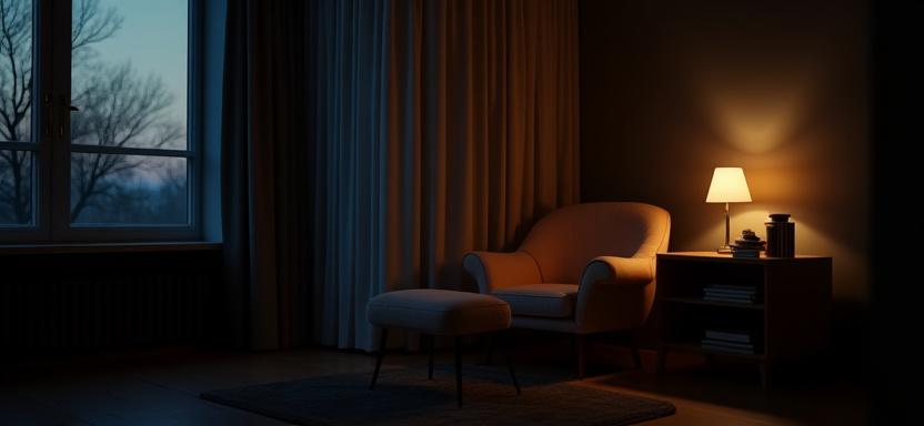 Organized modern living space setup